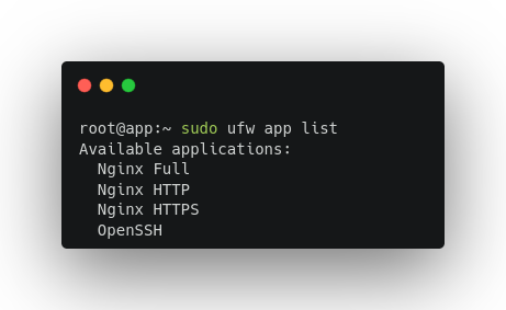 Ubuntu 22.04 UFW App List